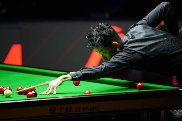 TAIYUAN, CHINA - AUGUST 12: Wu Yize of China plays a shot in the second round match against David Gilbert of England on day 5 of the 2026 World Snooker Tour China Open at Taiyuan Binhe Sports Center on August 12, 2026 in Taiyuan, Shanxi Province of China.  Copyright: xTaixChengzhex 111659519143