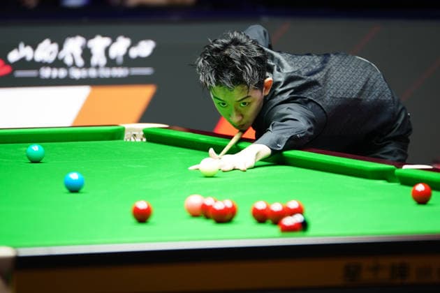 TAIYUAN, CHINA - AUGUST 12: Wu Yize of China plays a shot in the second round match against David Gilbert of England on day 5 of the 2026 World Snooker Tour China Open at Taiyuan Binhe Sports Center on August 12, 2026 in Taiyuan, Shanxi Province of China.  Copyright: xTaixChengzhex 111659519144