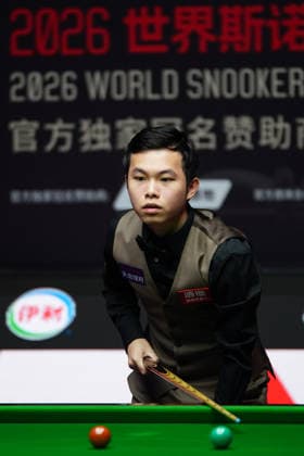 TAIYUAN, CHINA - AUGUST 12: Liu Hongyu of China reacts in the second round match against Zhou Yuelong of China on day 5 of the 2026 World Snooker Tour China Open at Taiyuan Binhe Sports Center on August 12, 2026 in Taiyuan, Shanxi Province of China.  Copyright: xTaixChengzhex 111659519958