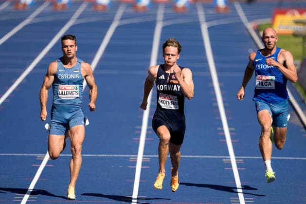 European Athletics Outdoor Championships 2026 - Day 3 Birmingham, England 20260812. Sander Aae Skotheim in action in the men s 100 meters decathlon during the European Athletics Championships 2026 at Alexander Stadium in Birmingham on Wednesday. Photo: Beate Oma Dahle NTB Birmingham England EDITORIAL USE ONLY. RESTRICTED USE FOR BETTING COMPANIES Ref:_SPOnIg789wFoFY.jpg *** 2026 European Athletics Outdoor Championships, Day 3, Birmingham, England, August 12, 2026: Sander Aae Skotheim in action in the men’s 100-meter decathlon during the 2026 European Athletics Championships at Alexander Stadium in Birmingham on Wednesday. Photo: Beate Oma Dahle, NTB, Birmingham, England. EDITORIAL USE ONLY. RESTRICTED USE FOR BETTING COMPANIES  Copyright: xBeatexOmaxDahlex xNTBx