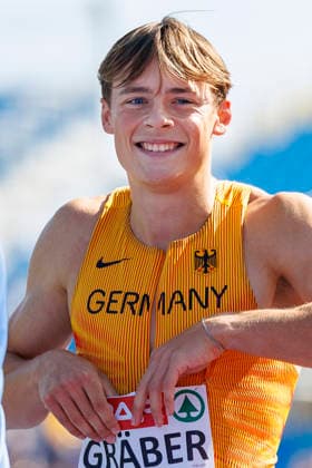 BIRMINGHAM, GREAT BRITAIN - AUGUST 12, 2026: Amadeus GRÄBER (GER Germany) competing in the 100m of the decathlon during the European Athletics Championships at Alexander Stadium on August 12, 2026 in Birmingham, Great Britain. Great Britain Copyright: xAxelxKohringx