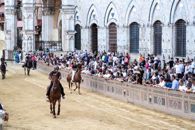 August 12, 2026, Siena, Toscana, Italy: The traditional night trials of the Palio di Siena, now called regulated trials, take place at dawn in Piazza del Campo and serve to evaluate the horses for the race. Siena, 12 08 2026 Palio Di Siena, The Regulated Trials At Dawn In Piazza Del Campo  - ZUMAa289 20260812_zia_a289_020 Copyright: xSalvatorexDexRosax xAgfx
