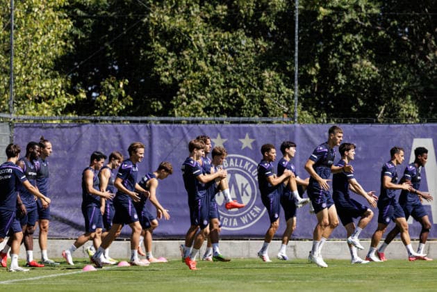 SOCCER - UEFA ECL, A.Wien vs Beita VIENNA,AUSTRIA,12.AUG.26 - SOCCER - UEFA Conference League, qualification, FK Austria Wien vs Beitar Jerusalem, preview, training A.Wien. Image shows the team of A.Wien.  GEPAxpictures xArminxRauthner