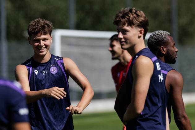 SOCCER - UEFA ECL, A.Wien vs Beita VIENNA,AUSTRIA,12.AUG.26 - SOCCER - UEFA Conference League, qualification, FK Austria Wien vs Beitar Jerusalem, preview, training A.Wien. Image shows Matteo Schablas (A.Wien).  GEPAxpictures xArminxRauthner