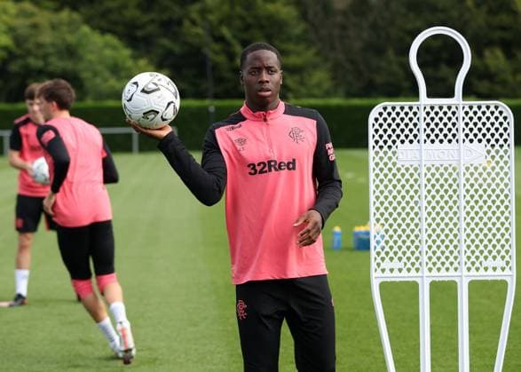 Djeidi Gassama training ahead of tomorrow s Europa League qualifying match against Jagiellonia Bialystok. Rangers Training - The Rangers Training Centre, Glasgow, Lanarkshire, Scotland, UK - 12 Aug 2026Glasgow The Rangers Training Centre Lanarkshire United Kingdom  Copyright: xO Rourke RangersxFC Shutterstockx 17066919n