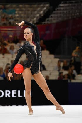 OTHER - Gymnastics - 42nd Rhythmic gymnastics, Rhythmische Sportgymnastik, RSG World Championships Photo by IPA ABACAPRESS.COM87414603 - Emilia Heichel (POL) performing her ball routine during the 42nd Rhythmic Gymnastics World Championships in Frankfurt am Main, Germany, on August 12, 2026 Frankfurt am Main Germany  Copyright: xIPAxSport ABACAx