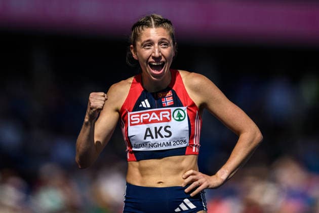 260812 Josefine Tomine Eriksen Aks of Norway celebrates after competing in women™s 400 meter qualification during day 3 of the 2026 European Athletics Championships on August 12, 2026 in Birmingham. Photo: Maxim Thore BILDBYRAN kod MT MT1066 friidrott athletics friidrett friidrotts-em em friidretts-em 2026 european athletics championships 3 bbeng dam damer women norge norway jubel *** 260812 Josefine Tomine Eriksen Aks of Norway celebrates after competing in the women’s 400-meter qualifying round on Day 3 of the 2026 European Athletics Championships on August 12, 2026 in Birmingham. Photo by Maxim Thore. BILDBYRAN code MT MT1066 track and field athletics friidrett friidrotts em em friidretts em 2026 European Athletics Championships 3 BBENG women Norway celebration  Copyright: MAXIMxTHORE BB260812MT035