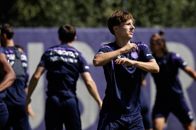 SOCCER - UEFA ECL, A.Wien vs Beita VIENNA,AUSTRIA,12.AUG.26 - SOCCER - UEFA Conference League, qualification, FK Austria Wien vs Beitar Jerusalem, preview, training A.Wien. Image shows Hasan Deshishku (A.Wien).  GEPAxpictures xArminxRauthner