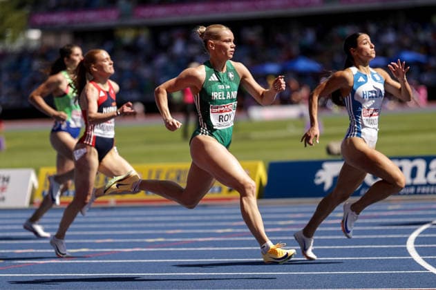 2026 European Athletics Championships, Alexander Stadium, Birmingham, England 12 8 2026 Women™s 200m Round One Heat 1 Ireland™s Lauren Roy on her way to finishing fourth Lauren Roy on her way to finishing fourth 12 8 2026  Copyright: xx 0S9A1435
