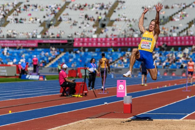 260812 Emil Uhlin of Sweden competes in men s decathlon long jump during day 3 of the 2026 European Athletics Championships on August 12, 2026 in Birmingham. Photo: Mathias Bergeld BILDBYRAN kod MB MT1066 friidrott athletics friidrett friidrotts-em em friidretts-em 2026 european athletics championships 3 bbeng decathon tikamp tiokamp sweden sverige *** August 12, 2026: Emil Uhlin of Sweden competes in the men’s decathlon long jump during Day 3 of the 2026 European Athletics Championships on August 12, 2026 in Birmingham. Photo by Mathias Bergeld, BILDBYRAN, code MB MT1066. track and field, athletics, friidrett, friidrotts EM, 2026 European Athletics Championships, Day 3, decathlon, Sweden  Copyright: MATHIASxBERGELD BB260812MB031