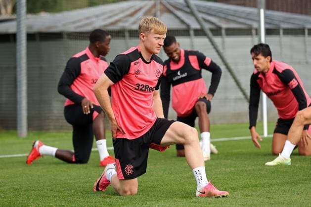 Lyall Cameron training ahead of tomorrow s Europa League qualifying match against Jagiellonia Bialystok. Rangers Training - The Rangers Training Centre, Glasgow, Lanarkshire, Scotland, UK - 12 Aug 2026Glasgow The Rangers Training Centre Lanarkshire United Kingdom  Copyright: xO Rourke RangersxFC Shutterstockx 17066919an