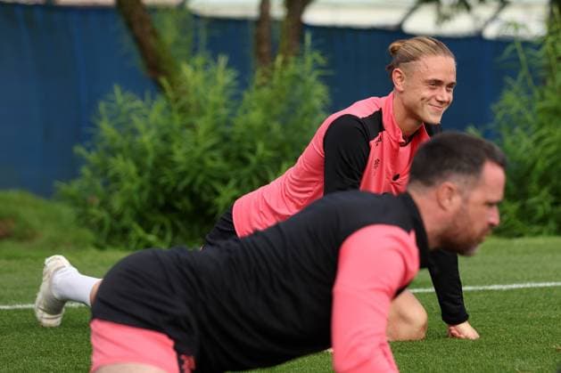 Thelo Aasgaard training ahead of tomorrow s Europa League qualifying match against Jagiellonia Bialystok. Rangers Training - The Rangers Training Centre, Glasgow, Lanarkshire, Scotland, UK - 12 Aug 2026Glasgow The Rangers Training Centre Lanarkshire United Kingdom  Copyright: xO Rourke RangersxFC Shutterstockx 17066919ak