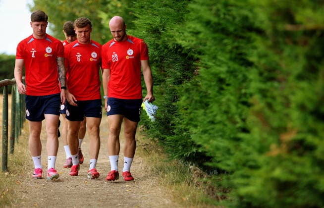 Shelbourne Squad Training & press conference, PK, Pressekonferenz AUL Complex, Dublin 12 8 2026 Kameron Ledwidge, Jonathan Lunney and Kerr McInroy Kameron Ledwidge, Jonathan Lunney and Kerr McInroy 12 8 2026  Copyright: xx RB2_7609