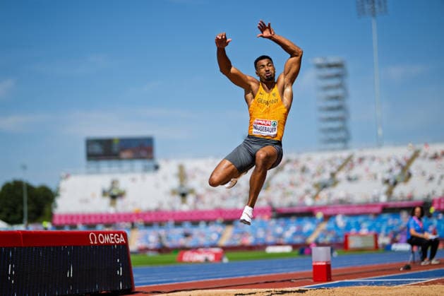 BIRMINGHAM, UNITED KINGDOM - AUGUST 12: Leo Neugebauer of Germany competes in the Men s Decathlon during the European Athletics Championships at Alexander Stadium on August 12, 2026 in Birmingham, United Kingdom. England United Kingdom Copyright: xBEAUTIFULxSPORTS TobiasxLacknerx