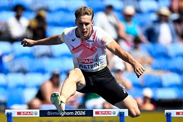 European Athletics Championships Birmingham 2026 - day 3 BIRMINGHAM, ENGLAND - AUGUST 12 : Watrin Julien (BEL) in action during the 400M Hurdles Men Semi-final on day 3 of the Birmingham 2026 European Athletics Championships on August 12, 2026 in Birmingham, England, 12 08 2026 Birmingham ENGLAND  Copyright: xTomasxSiskx