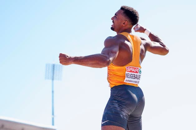BIRMINGHAM, GREAT BRITAIN - AUGUST 12, 2026 : Leo NEUGEBAUER (GER Germany) competing in the shot put in the decathlon during the European Athletics Championships at Alexander Stadium on August 12, 2026 in Birmingham, Great Britain. Great Britain Copyright: xLeahxKohringx