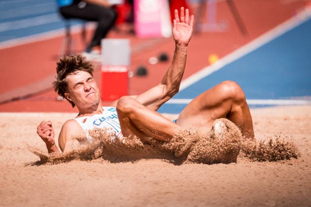 European Athletics Championships in Birmingham, United Kingdom, August 12, 2026, the decathlon long jump. Vilem Strasky of Czech Republic. (CTKxPhoto JaroslavxSvoboda) CTKPhotoP2026081204243  CTKPhotoP2026081204243