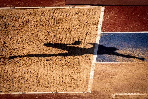 2026 European Athletics Championships, Alexander Stadium, Birmingham, England 12 8 2026 Men™s Long Jump Qualification Shadows created by the athletes during the Men™s Long Jump Qualification Shadows created by the athletes during the Men™s Long Jump Qualification 12 8 2026  Copyright: xx 0U6A8911
