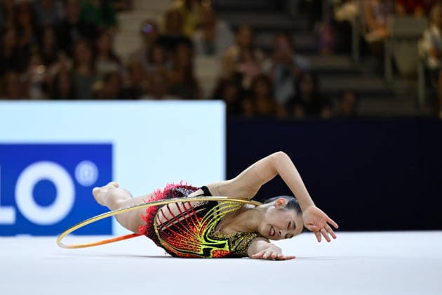 IPA87417526 - KEYS Rin (USA) performing her hoop routine during the 42nd Rhythmic gymnastics, Rhythmische Sportgymnastik, RSG World Championships in Frankfurt am Main, Germany, on August 12, 2026  Copyright: xFilippoxTomasi IPAxSportx xx 87417526