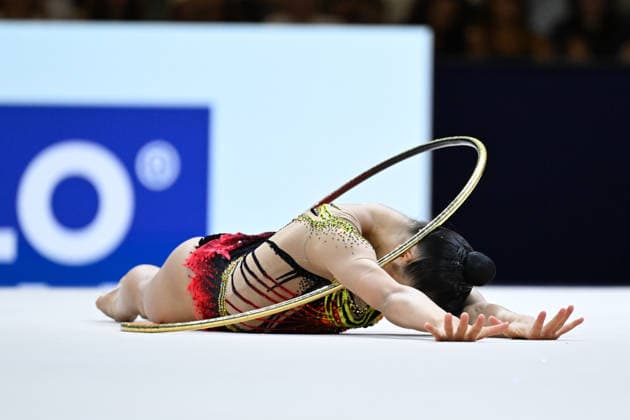 IPA87417527 - KEYS Rin (USA) performing her hoop routine during the 42nd Rhythmic gymnastics, Rhythmische Sportgymnastik, RSG World Championships in Frankfurt am Main, Germany, on August 12, 2026  Copyright: xFilippoxTomasi IPAxSportx xx 87417527