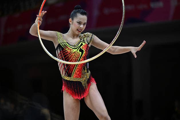 OTHER - Gymnastics - 42nd Rhythmic gymnastics, Rhythmische Sportgymnastik, RSG World Championships Photo by IPA ABACAPRESS.COM87417464 - KEYS Rin (USA) performing her hoop routine during the 42nd Rhythmic Gymnastics World Championships in Frankfurt am Main, Germany, on August 12, 2026 Frankfurt am Main Germany  Copyright: xIPAxSport ABACAx