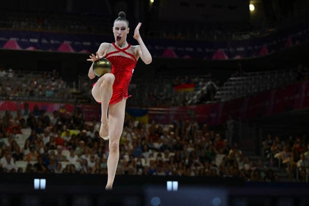 OTHER - Gymnastics - 42nd Rhythmic gymnastics, Rhythmische Sportgymnastik, RSG World Championships Photo by IPA ABACAPRESS.COM87417459 - Darja VARFOLOMEEV (GER) performing her ball routine during the 42nd Rhythmic Gymnastics World Championships in Frankfurt am Main, Germany, on August 12, 2026 Frankfurt am Main Germany  Copyright: xIPAxSport ABACAx