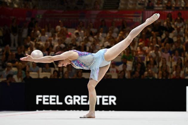 OTHER - Gymnastics - 42nd Rhythmic gymnastics, Rhythmische Sportgymnastik, RSG World Championships Photo by IPA ABACAPRESS.COM87417457 - ALEXANDRE Maria Eduarda (BRA) performing her ball routine during the 42nd Rhythmic Gymnastics World Championships in Frankfurt am Main, Germany, on August 12, 2026 Frankfurt am Main Germany  Copyright: xIPAxSport ABACAx