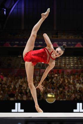 OTHER - Gymnastics - 42nd Rhythmic gymnastics, Rhythmische Sportgymnastik, RSG World Championships Photo by IPA ABACAPRESS.COM87417467 - Darja VARFOLOMEEV (GER) performing her ball routine during the 42nd Rhythmic Gymnastics World Championships in Frankfurt am Main, Germany, on August 12, 2026 Frankfurt am Main Germany  Copyright: xIPAxSport ABACAx