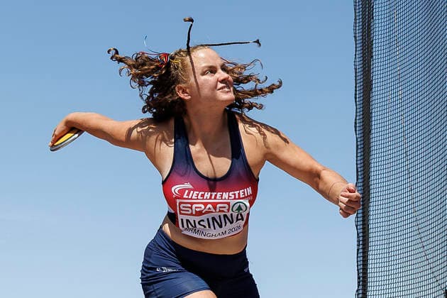 BIRMINGHAM, GREAT BRITAIN - AUGUST 12, 2026: Jule INSINNA (LIE) competing in the discus throw qualification round during the European Athletics Championships at Alexander Stadium on August 12, 2026 in Birmingham, Great Britain. Great Britain Copyright: xAxelxKohringx