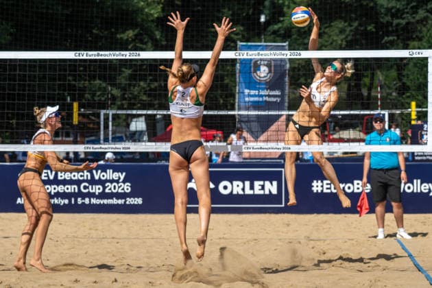 STARE JABLONKI, POLEN - AUGUST 12: Louisa Lippmann (Player 2, GER) during the European Championships Beach volleyball, Beachvolleyball at Stare Jablonki on August 12, 2026 in Stare Jablonki, Polen. Polen Copyright: xPeterxWeberx