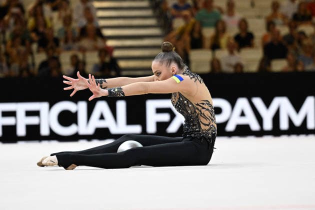 OTHER - Gymnastics - 42nd Rhythmic gymnastics, Rhythmische Sportgymnastik, RSG World Championships Photo by IPA ABACAPRESS.COM87418033 - KARIKA Polina (UKR) performing her ball routine during the 42nd Rhythmic Gymnastics World Championships in Frankfurt am Main, Germany, on August 12, 2026 Frankfurt am Main Germany  Copyright: xIPAxSport ABACAx