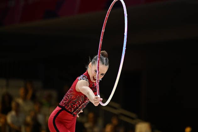 IPA87418040 - ONOFRIICHUK Taisiia (UKR) performed during the 42nd Rhythmic gymnastics, Rhythmische Sportgymnastik, RSG World Championships in Frankfurt am Main, Germany, on August 12, 2026  Copyright: xFilippoxTomasi IPAxSportx xx 87418040