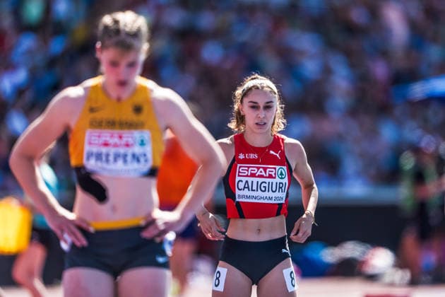 European Athletics Championships; Birmingham, 12.08.2026 BIRMINGHAM, UNITED KINGDOM - AUGUST 12: Iris Caligiuri (Switzerland) prepares for the first round of the womens 200 m on August 12, 2026 in Birmingham, United Kingdom. *** European Athletics Championships, Birmingham, August 12, 2026 BIRMINGHAM, UNITED KINGDOM AUGUST 12 Iris Caligiuri of Switzerland prepares for the first round of the women s 200-meter race on August 12, 2026, in Birmingham, United Kingdom Copyright: xBEAUTIFULxSPORTS UlfxSchillerx