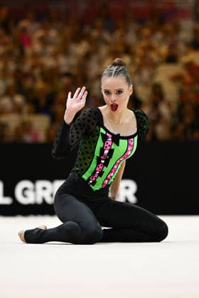 IPA87419435 - ONOFRIICHUK Taisiia (UKR) performing her ball routine during the 42nd Rhythmic gymnastics, Rhythmische Sportgymnastik, RSG World Championships in Frankfurt am Main, Germany, on August 12, 2026  Copyright: xFilippoxTomasi IPAxSportx xx 87419435
