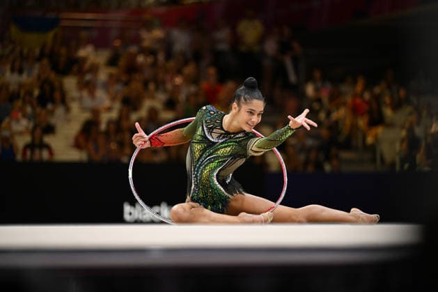 IPA87419446 - Sofia RAFFAELI (ITA) performing the hoop routine during the 42nd Rhythmic gymnastics, Rhythmische Sportgymnastik, RSG World Championships in Frankfurt am Main, Germany, on August 12, 2026  Copyright: xFilippoxTomasi IPAxSportx xx 87419446