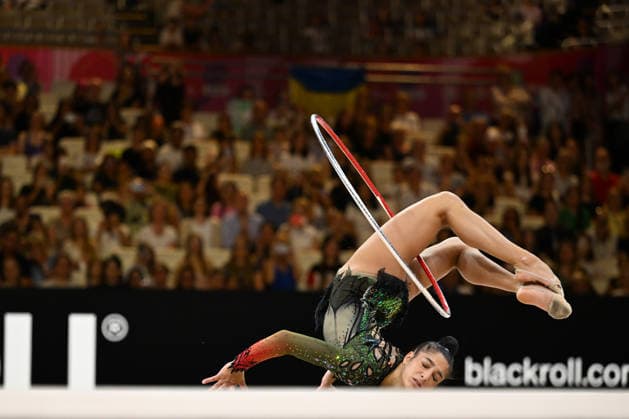 IPA87419447 - Sofia RAFFAELI (ITA) performing the hoop routine during the 42nd Rhythmic gymnastics, Rhythmische Sportgymnastik, RSG World Championships in Frankfurt am Main, Germany, on August 12, 2026  Copyright: xFilippoxTomasi IPAxSportx xx 87419447