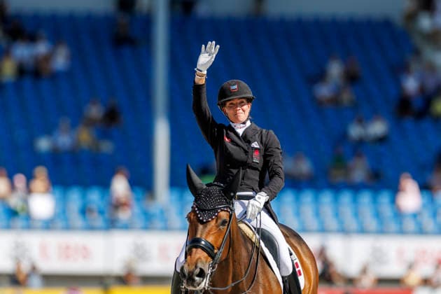 AACHEN - FEI World Championships 2026, AACHEN - FEI World Championships 2026 LAUDRUP-DUFOUR Cathrine (DEN), Mount St John Freestyle FEI Dressage World Championship, WM, Weltmeisterschaft Grand Prix de Dressage Team Finale & Einzelqualifikation Lambertz-Preis Aachen, Reitstadion Soers 12. August 2026 - *** 2026 FEI World Championships in Aachen, Aachen FEI World Championships 2026, Cathrine Laudrup Dufour (DEN), Mount St. John, Freestyle, FEI Dressage World Championship, Grand Prix de Dressage, Team Final, Individual Qualification, Lambertz Prize Aachen, Soers Equestrian Stadium, August 12, 2026