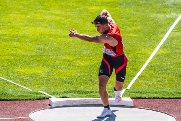 European Athletics Championships; Birmingham, 12.08.2026 BIRMINGHAM, UNITED KINGDOM - AUGUST 12: Leon Krummenacher (Switzerland) competes in the shot put of the mens decathlon on August 12, 2026 in Birmingham, United Kingdom. *** European Athletics Championships, Birmingham, August 12, 2026 BIRMINGHAM, UNITED KINGDOM AUGUST 12 Leon Krummenacher of Switzerland competes in the shot put event of the men s decathlon on August 12, 2026, in Birmingham, United Kingdom Copyright: xBEAUTIFULxSPORTS UlfxSchillerx