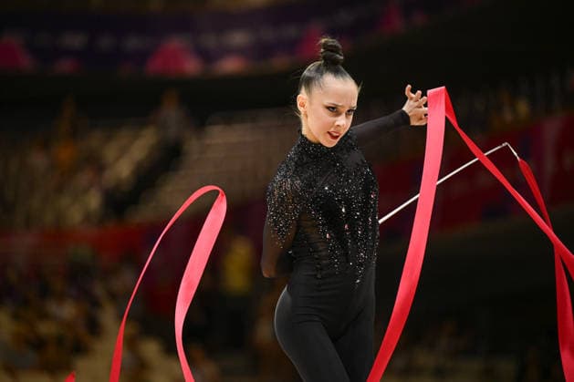 IPA87419769 - Mariia WG2 Borisova (RUS) performing her ribbon routine at the 42nd Rhythmic gymnastics, Rhythmische Sportgymnastik, RSG World Championships in Frankfurt am Main, Germany, on August 12, 2026  Copyright: xFilippoxTomasi IPAxSportx xx 87419769