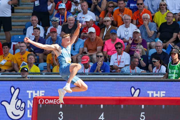 27th European Athletics Championships - Birmingham 2026: Day Three Estonia s Johannes ERM competes in the long jump event during Day Three of the 2026 European Athletics Championships at the Alexander Stadium in Perry Bar, Birmingham, England. Perry Bar Birmingham United Kingdom  Copyright: xMIxNewsx originalFilename:fletcher-european260812_nptaH.jpg