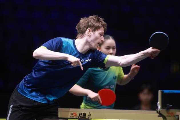 2026 WTT Europe Smash - Sweden - Main Draw - 12 August 2026 - Day 3 Anders Lind of Denmark and Anna Hursey of Wales compete against Shin Yubin and Lim Jionghoon of South Korea during the Mixed Doubles Round of 16 at the 2026 Europe Smash at the Malmo Arena in Malmo, Sweden, on August 11, 2026. Malmo Sweden  Copyright: xRemyxGrosx originalFilename:gros-europesm260812_npBdn.jpg
