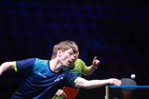 2026 WTT Europe Smash - Sweden - Main Draw - 12 August 2026 - Day 3 Anders Lind of Denmark and Anna Hursey of Wales compete against Shin Yubin and Lim Jionghoon of South Korea during the Mixed Doubles Round of 16 at the 2026 Europe Smash at the Malmo Arena in Malmo, Sweden, on August 11, 2026. Malmo Sweden  Copyright: xRemyxGrosx originalFilename:gros-europesm260812_npOtr.jpg