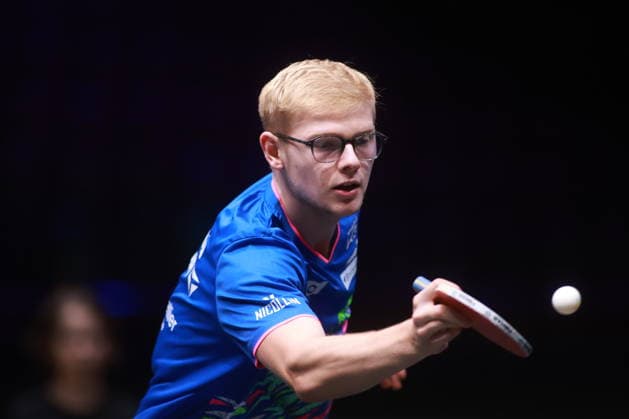 2026 WTT Europe Smash - Sweden - Main Draw - 12 August 2026 - Day 3 Felix Lebrun of France competes against Eduard Ionescu of Romania during the Men s Singles Round of 64 at the 2026 Europe Smash at the Malmo Arena in Malmo, Sweden, on August 11, 2026. Malmo Sweden  Copyright: xRemyxGrosx originalFilename:gros-europesm260812_npqH4.jpg