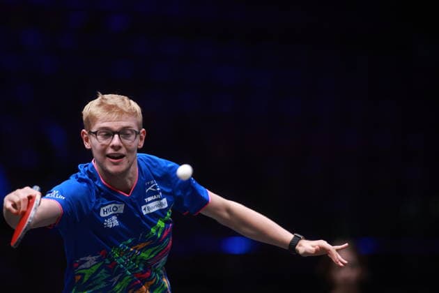 2026 WTT Europe Smash - Sweden - Main Draw - 12 August 2026 - Day 3 Felix Lebrun of France competes against Eduard Ionescu of Romania during the Men s Singles Round of 64 at the 2026 Europe Smash at the Malmo Arena in Malmo, Sweden, on August 11, 2026. Malmo Sweden  Copyright: xRemyxGrosx originalFilename:gros-europesm260812_npRes.jpg