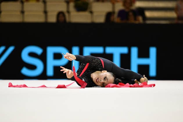 IPA87419774 - Mariia WG2 Borisova (RUS) performing her ribbon routine at the 42nd Rhythmic gymnastics, Rhythmische Sportgymnastik, RSG World Championships in Frankfurt am Main, Germany, on August 12, 2026  Copyright: xFilippoxTomasi IPAxSportx xx 87419774