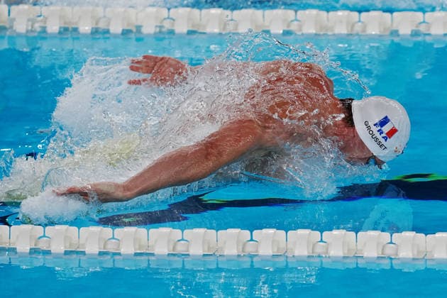Maxime Gusset from France 100 fly at the Swimming European Aquatics Championships Paris 2026, Paris, August 12, 2026 .  Copyright: xGianxMattiaxD Alberto LaPressex