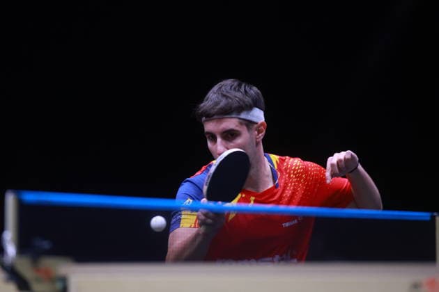 2026 WTT Europe Smash - Sweden - Main Draw - 12 August 2026 - Day 3 Eduard Ionescu of Romania competes against Felix Lebrun of France during the Men s Singles - Round of 64 at the 2026 Europe Smash at the Malmo Arena in Malmo, Sweden, on August 11, 2026. Malmo Sweden  Copyright: xRemyxGrosx originalFilename:gros-europesm260812_np8uk.jpg