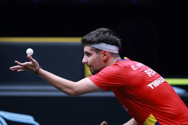 2026 WTT Europe Smash - Sweden - Main Draw - 12 August 2026 - Day 3 Eduard Ionescu of Romania competes against Felix Lebrun of France during the Men s Singles - Round of 64 at the 2026 Europe Smash at the Malmo Arena in Malmo, Sweden, on August 11, 2026. Malmo Sweden  Copyright: xRemyxGrosx originalFilename:gros-europesm260812_npge6.jpg