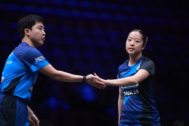 2026 WTT Europe Smash - Sweden - Main Draw - 12 August 2026 - Day 3 Shin Yubin and Lim Jonghoon of South Korea compete against Anders Lind and Anna Hursey of Denmark and Wales during the Mixed Doubles Round of 16 at the 2026 Europe Smash at the Malmo Arena in Malmo, Sweden, on August 11, 2026. Malmo Sweden  Copyright: xRemyxGrosx originalFilename:gros-europesm260812_npIgp.jpg