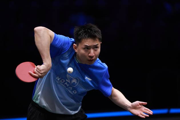 2026 WTT Europe Smash - Sweden - Main Draw - 12 August 2026 - Day 3 Fang Bo of Kazakhstan competes against Kanak Jha of the United States during the Men s Singles Round of 64 at the 2026 Europe Smash at the Malmo Arena in Malmo, Sweden, on August 11, 2026. Malmo Sweden  Copyright: xRemyxGrosx originalFilename:gros-europesm260812_npKRB.jpg